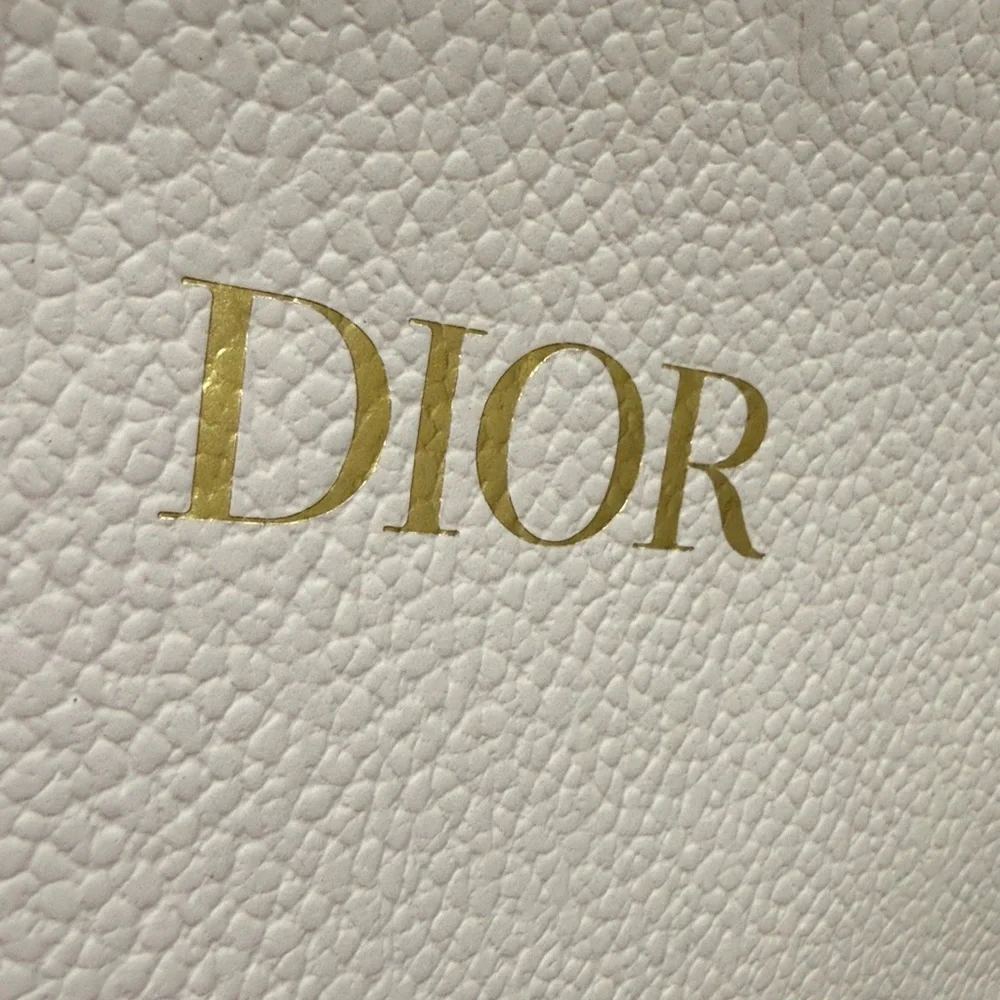 NEW. Authentic DIOR gift wrap set: bag, ribbon, tissue paper, cards + envelope